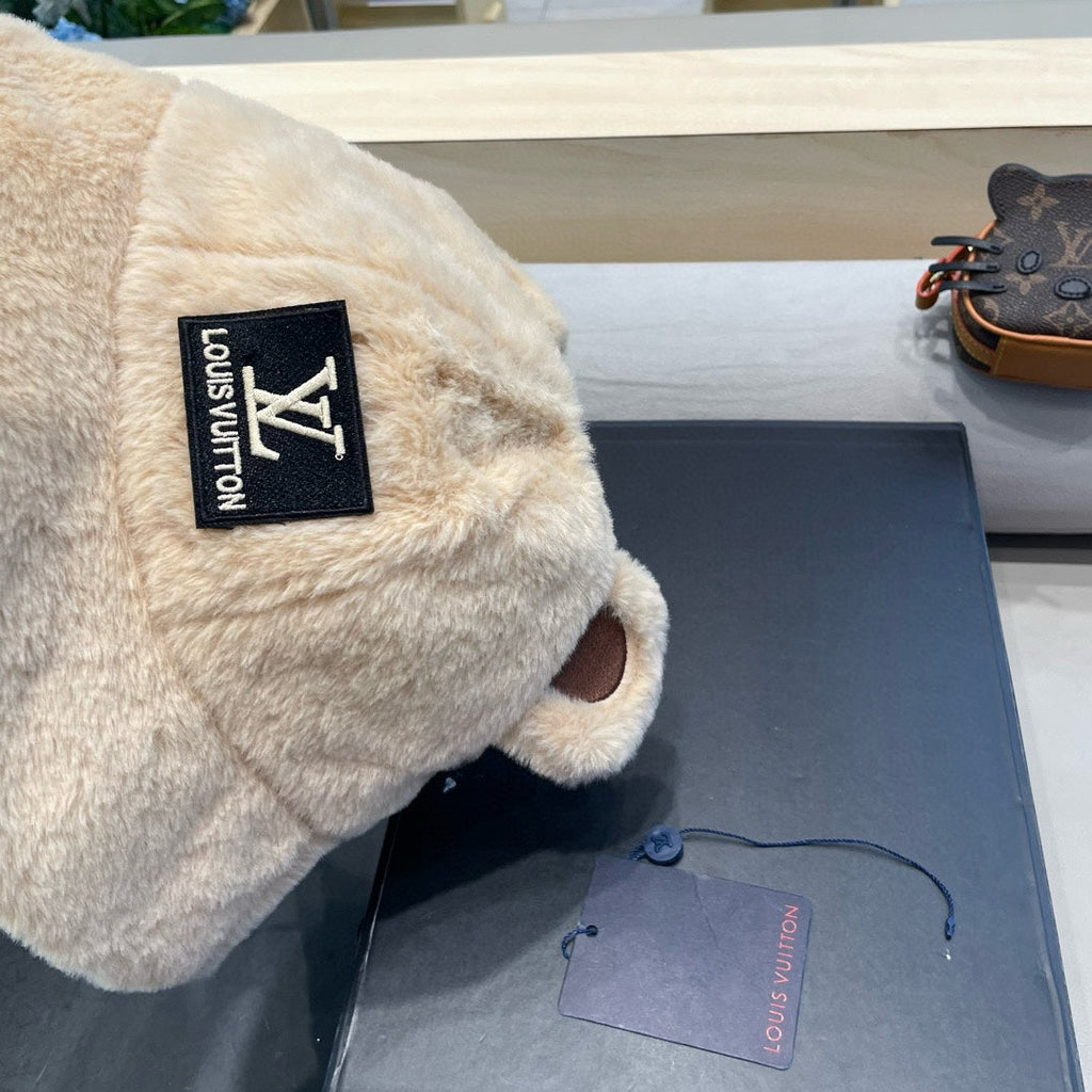LOUIS VUITTON BUCKET HAT IN BEIGE WOOL AND LAMB FUR 434942