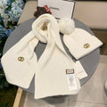 GUCCI SET SCARF AND HAT IN WHITE CASHMERE 436220