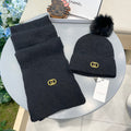 GUCCI SET SCARF AND HAT IN BLACK CASHMERE 436221