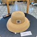 CHANEL STRAW CLOCHE HAT BROWN 672754