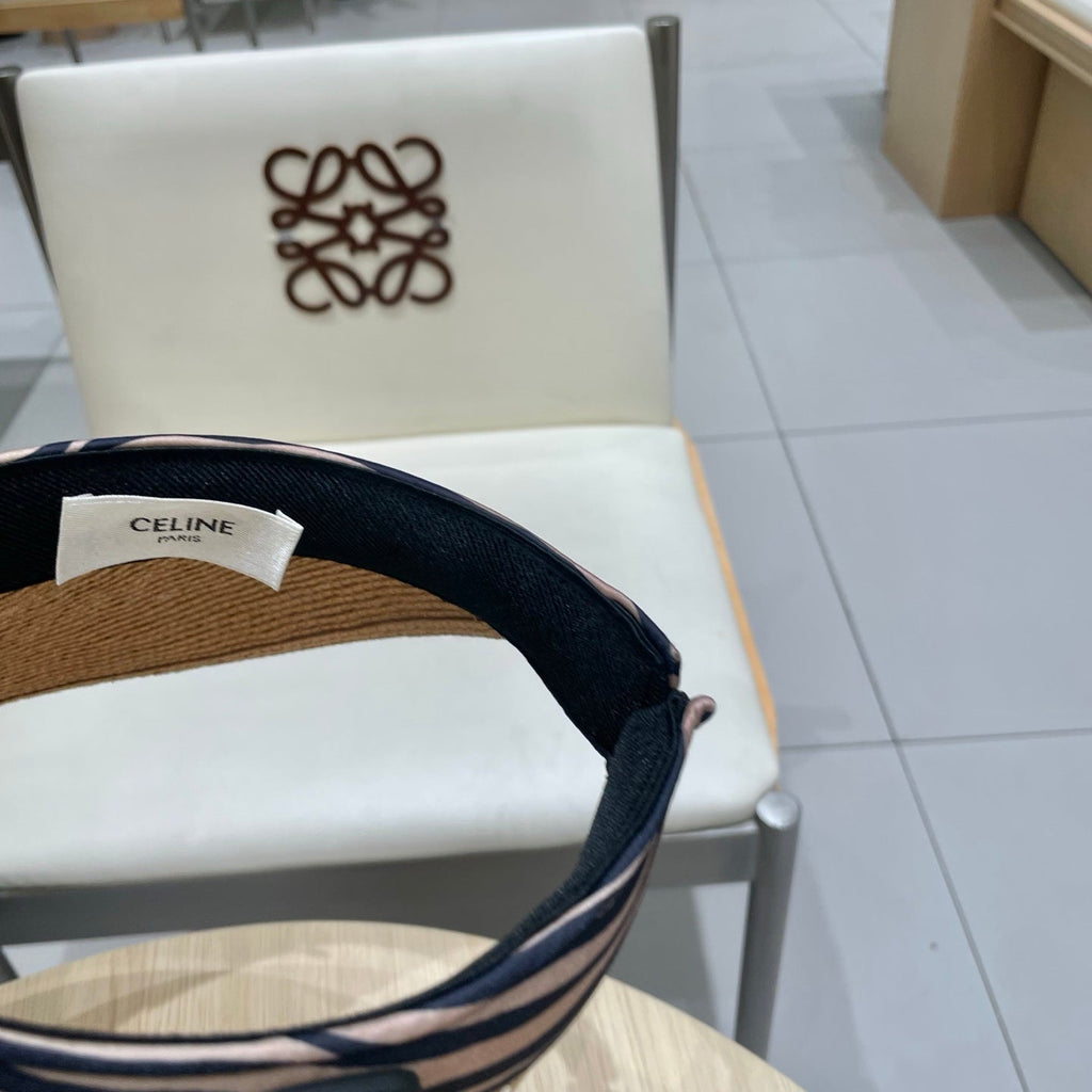CELINE VISOR HAT MODEL 652214 IN NATURAL WOVEN STRAW