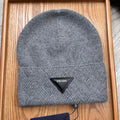 PRADA BEANIE HAT IN SHADOW GRAY WOOL AND RABBIT FUR 436396