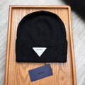 PRADA BEANIE HAT IN BLACK WOOL AND RABBIT FUR 436400