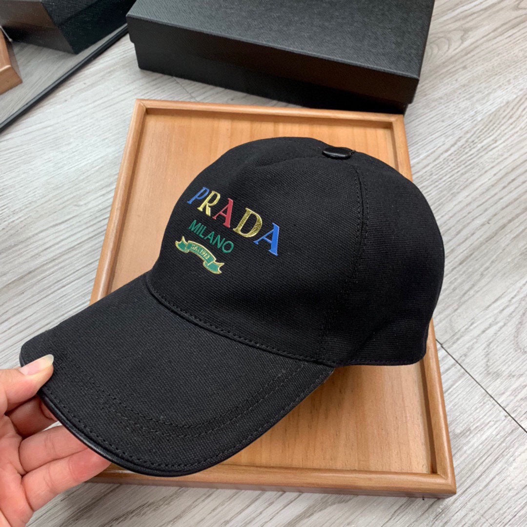 PRADA BASEBALL HAT IN BLACK FABRIC 269983