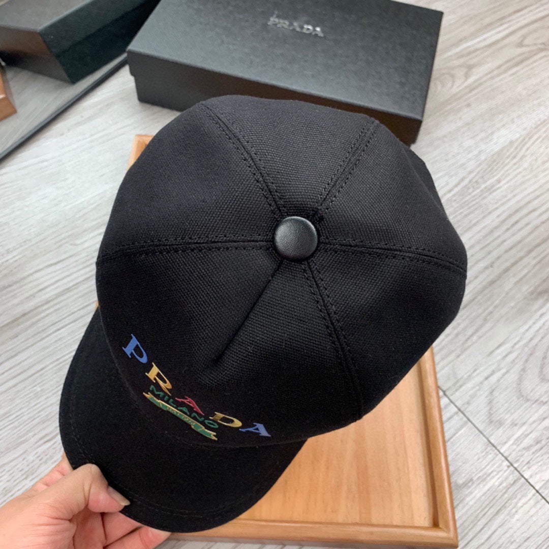 PRADA BASEBALL HAT IN BLACK FABRIC 269983