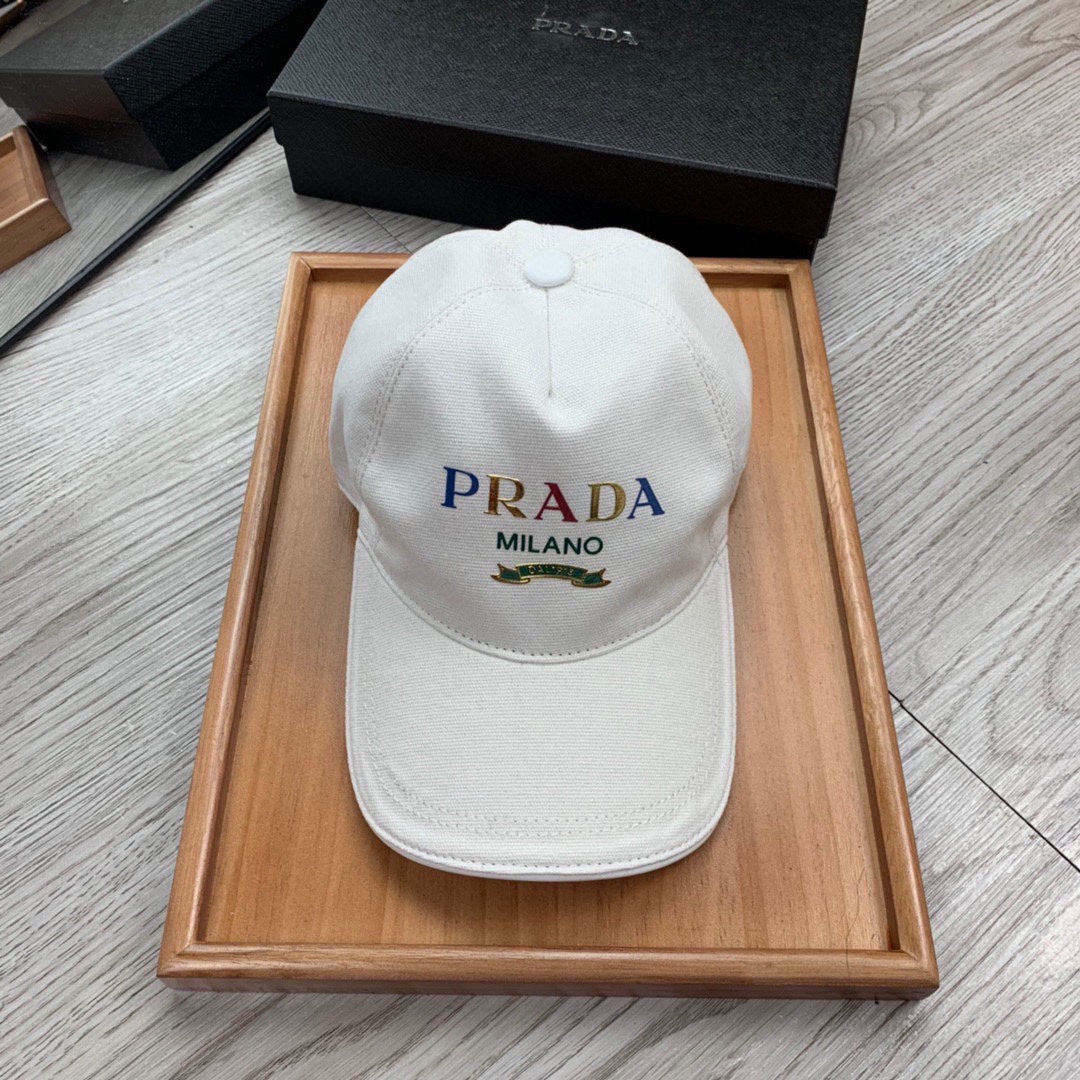 PRADA BASEBALL HAT IN WHITE FABRIC 269984