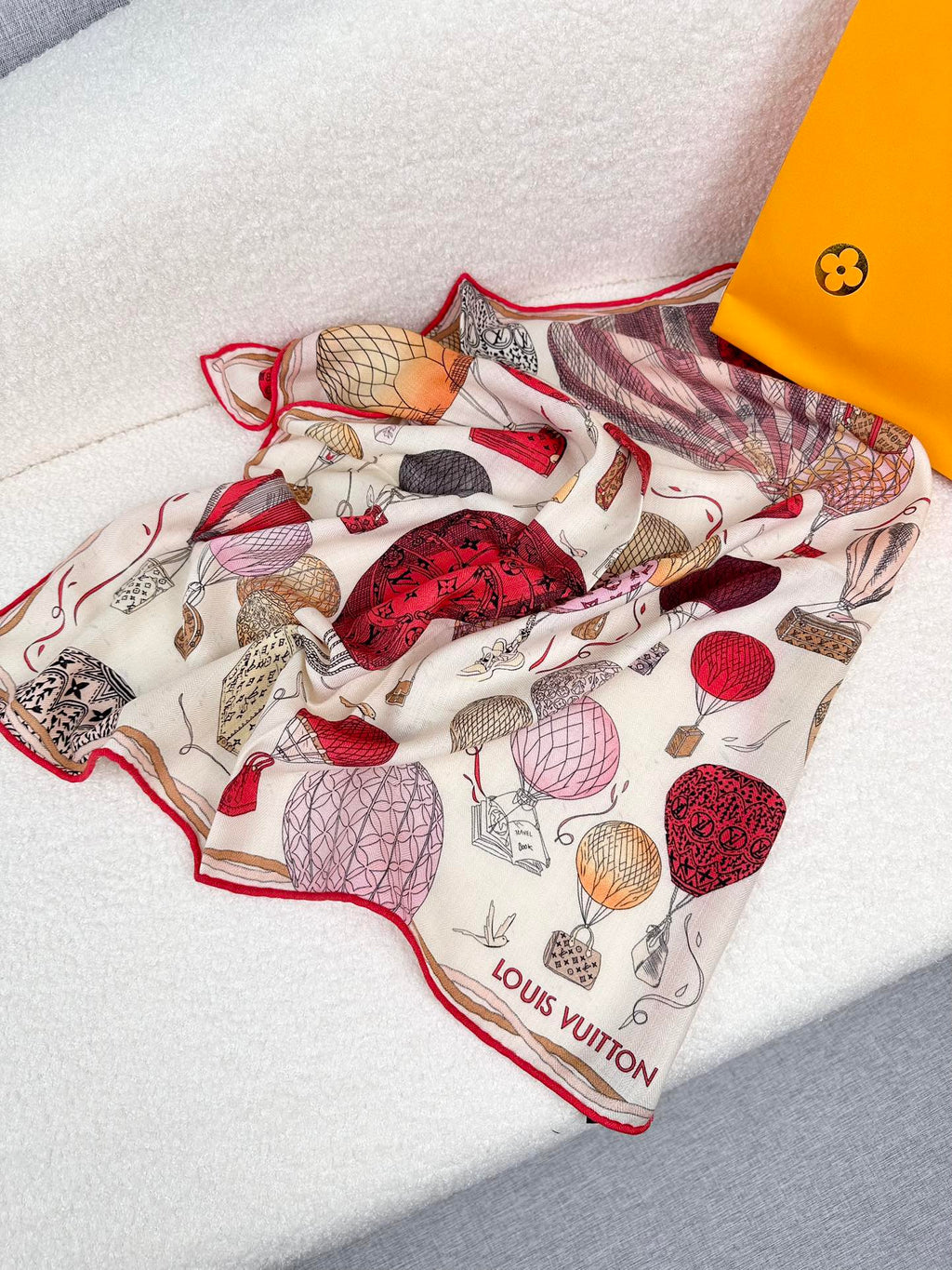 LOUIS VUITTON UP AND AWAY 70 CM SQUARE SILK SCARF COLORFUL 399801