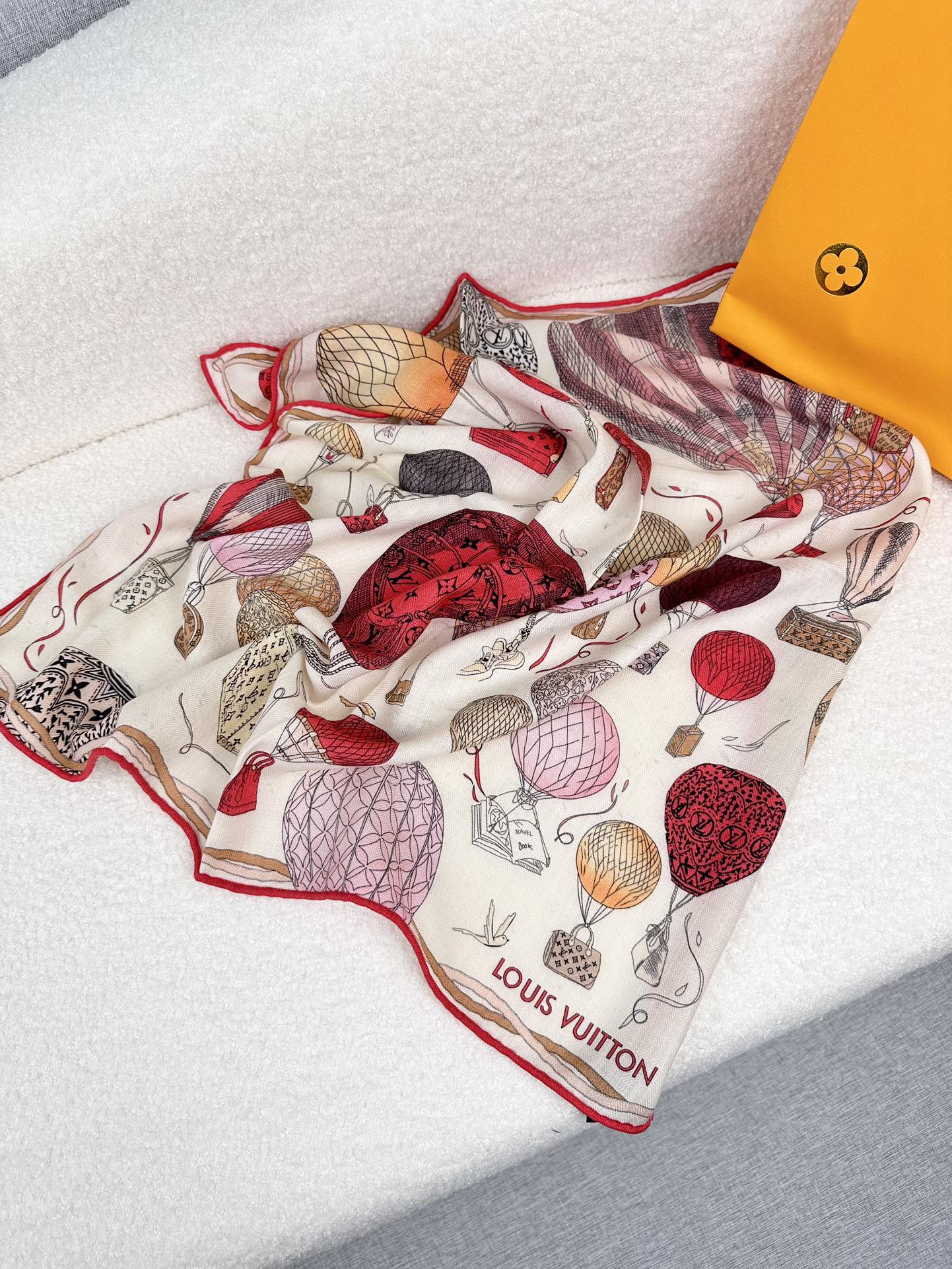 LOUIS VUITTON UP AND AWAY 70 CM SQUARE SILK SCARF COLORFUL 399801