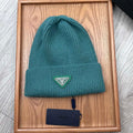PRADA BEANIE HAT IN TEAL GREEN WOOL 332392