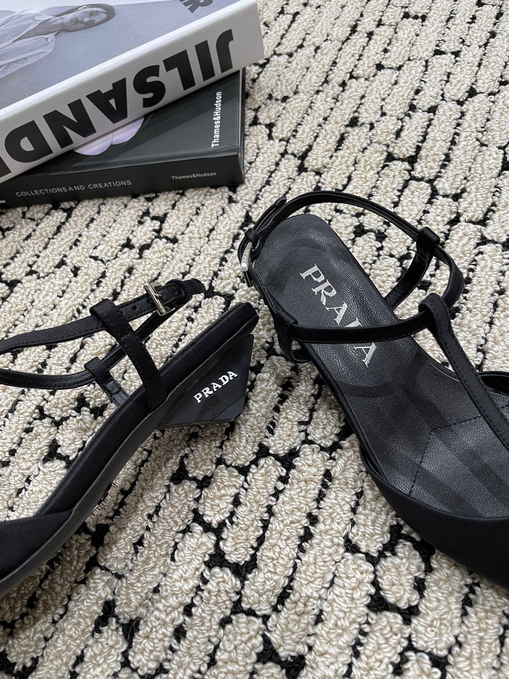PRADA SATIN SLINGBACK PUMPS BLACK