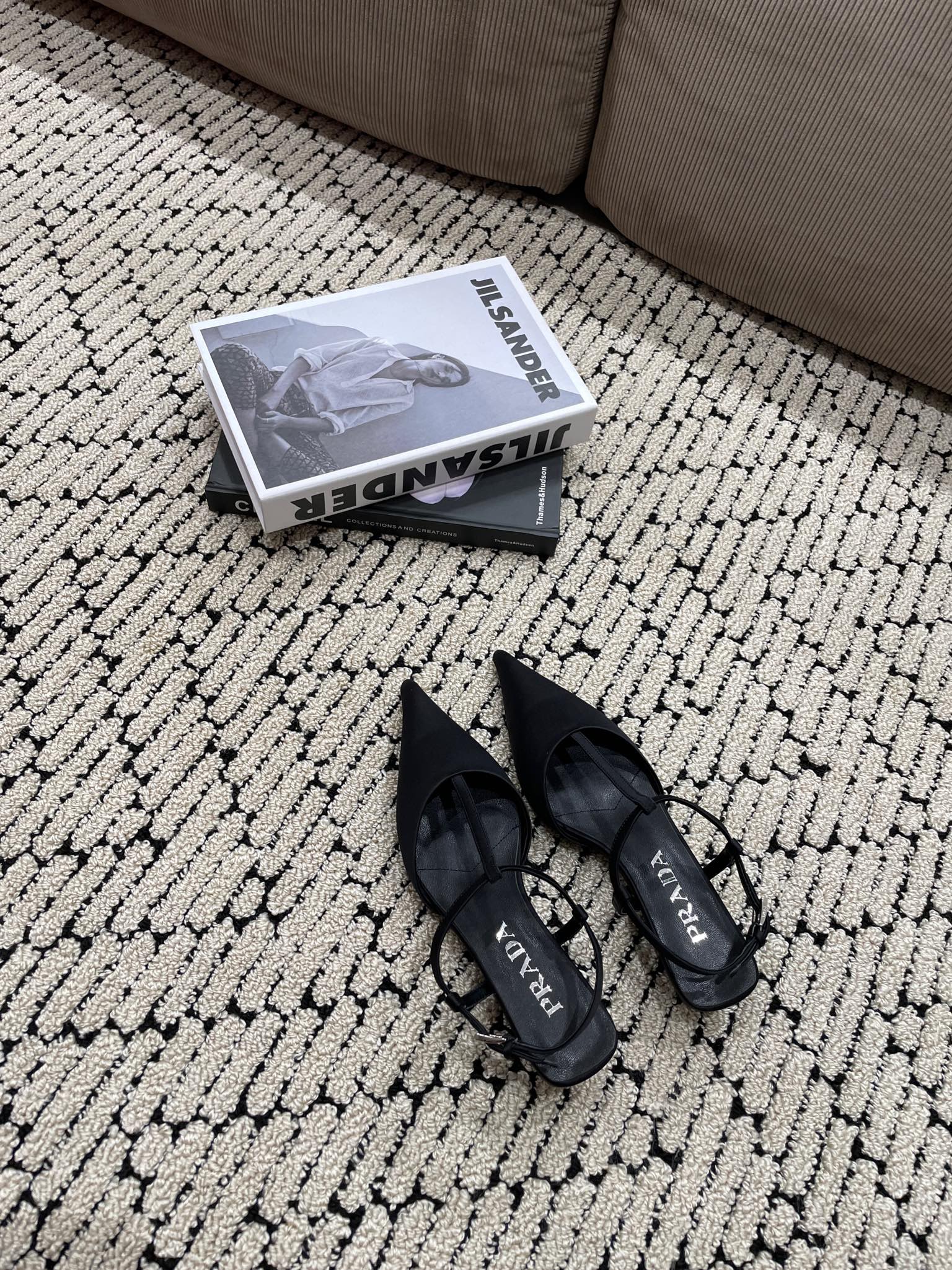PRADA SATIN SLINGBACK PUMPS BLACK