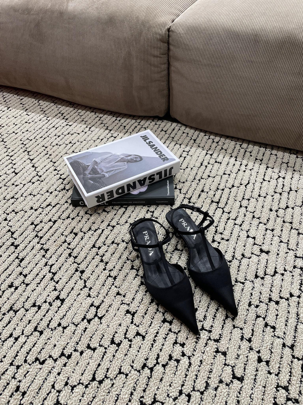 PRADA SATIN SLINGBACK PUMPS BLACK