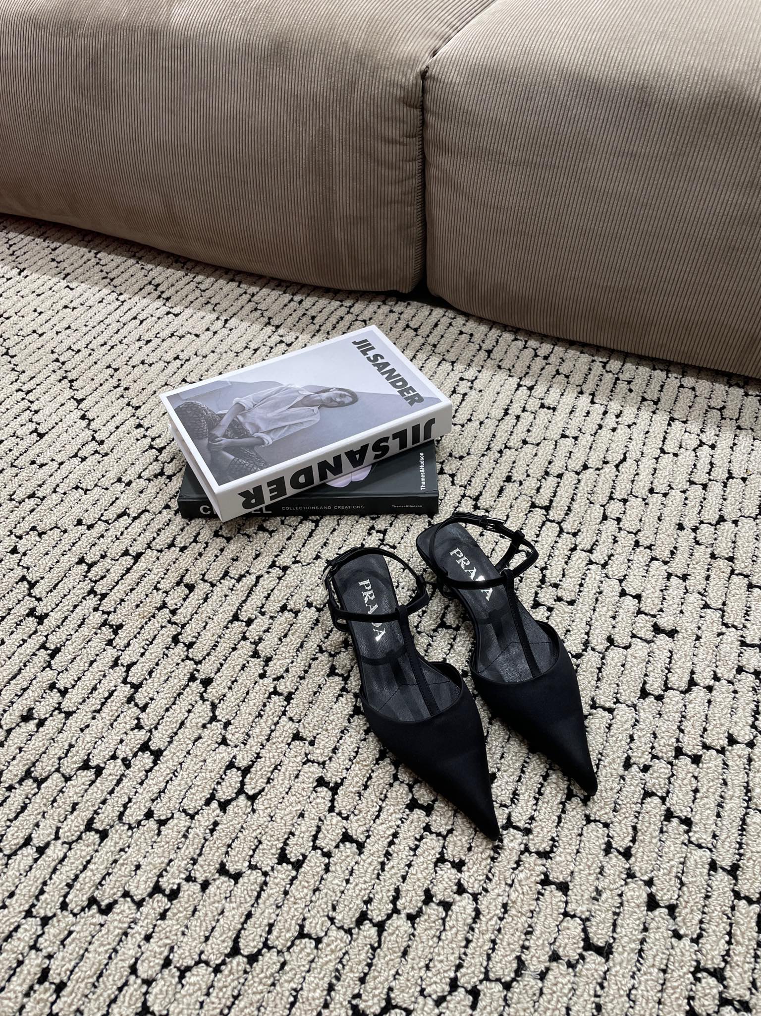 PRADA SATIN SLINGBACK PUMPS BLACK