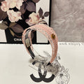 GUCCI HAIRBAND IN LIGHT PINK LACE 295831