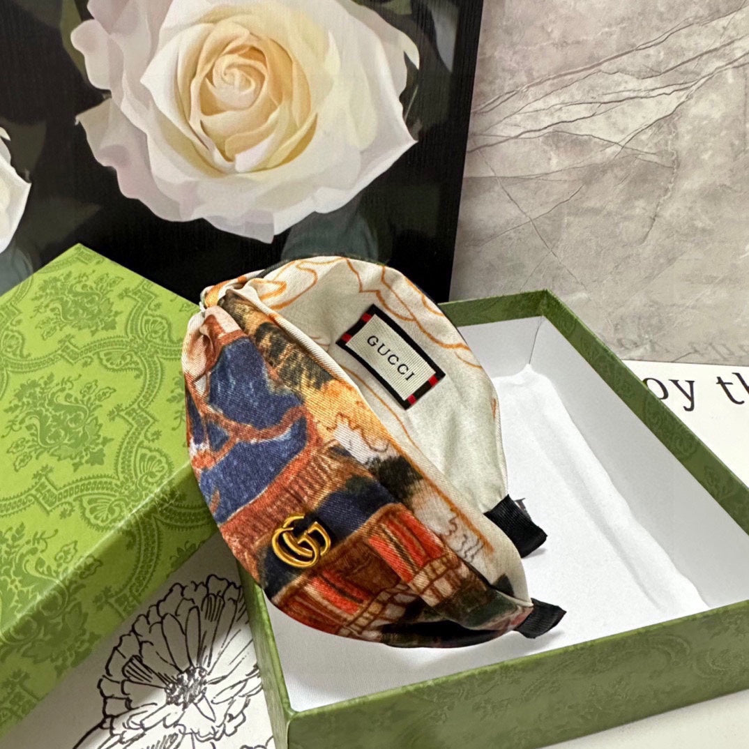 GUCCI HEADBAND IN COLORFUL FABRIC 316677