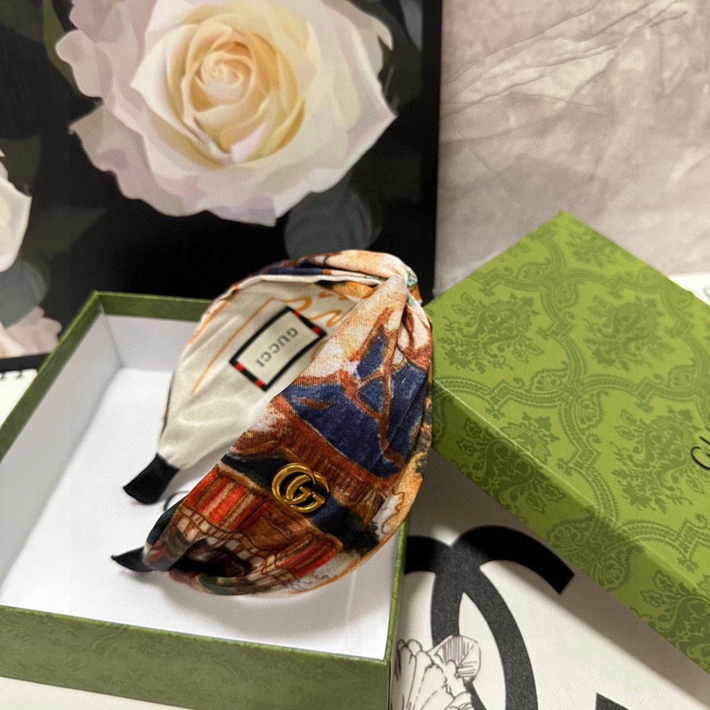 GUCCI HEADBAND IN COLORFUL FABRIC 316677