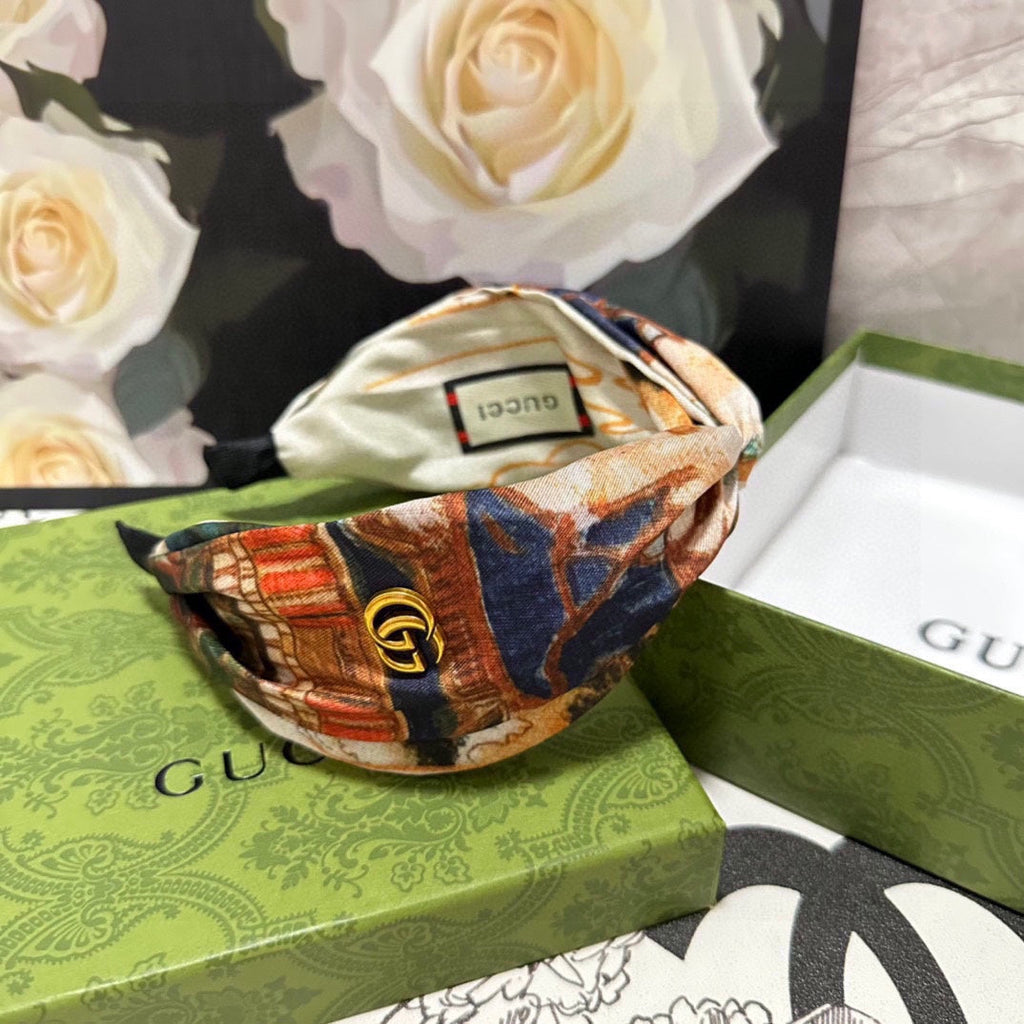 GUCCI HEADBAND IN COLORFUL FABRIC 316677
