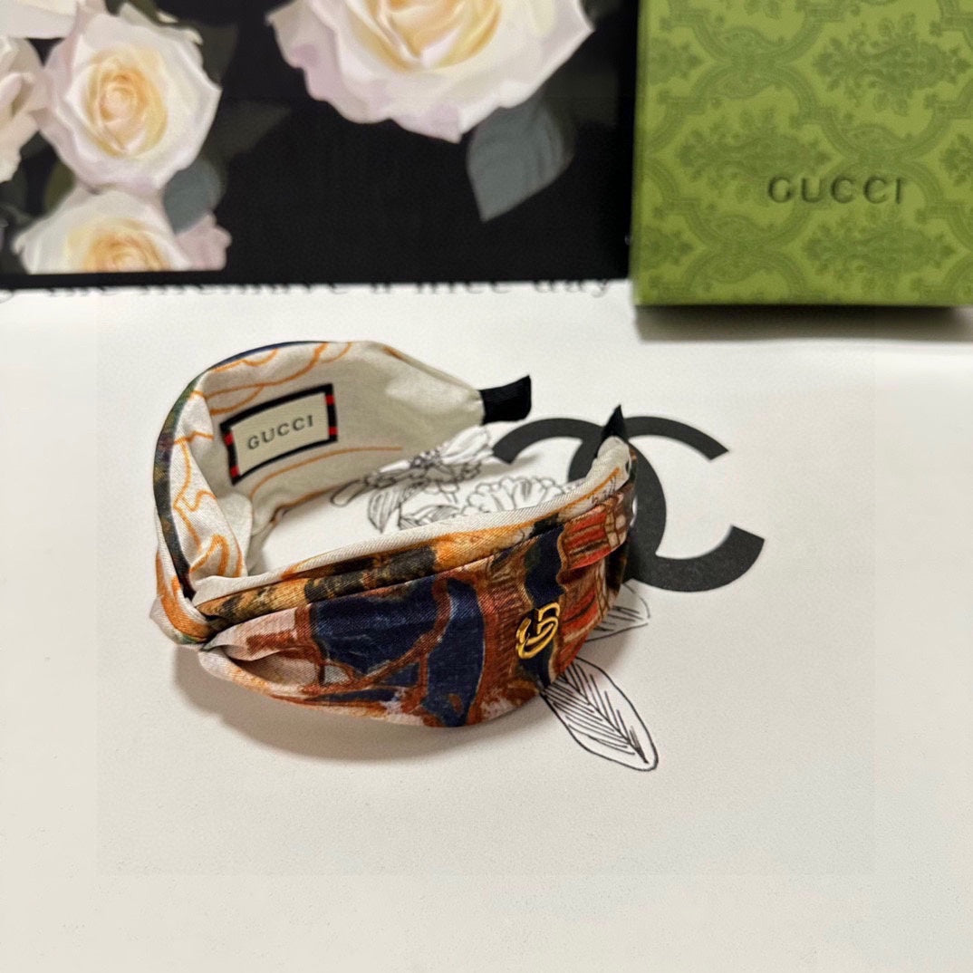 GUCCI HEADBAND IN COLORFUL FABRIC 316677
