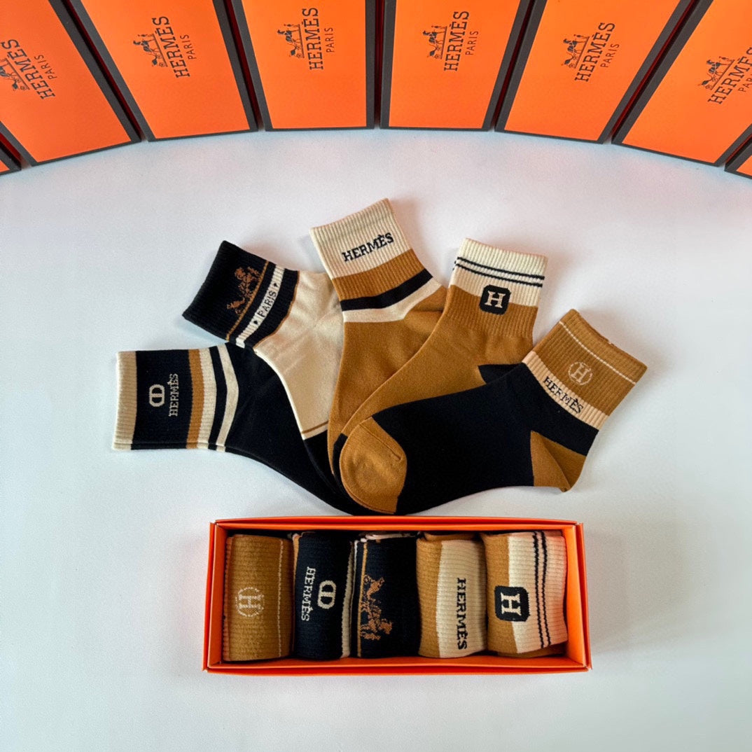 HERMES LOW-CUT SOCKS 406341 (1 BOX)