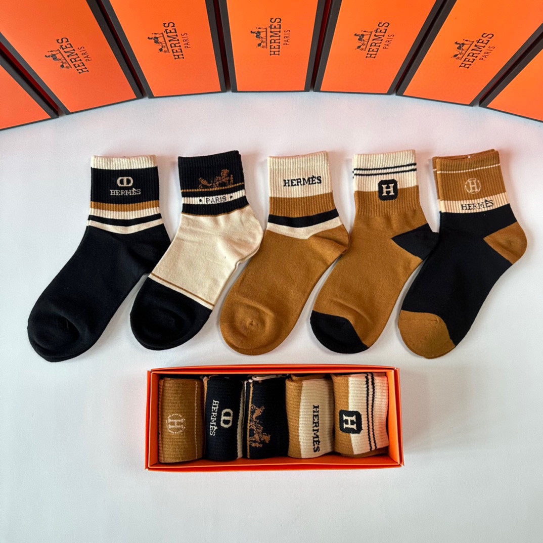 HERMES LOW-CUT SOCKS 406341 (1 BOX)