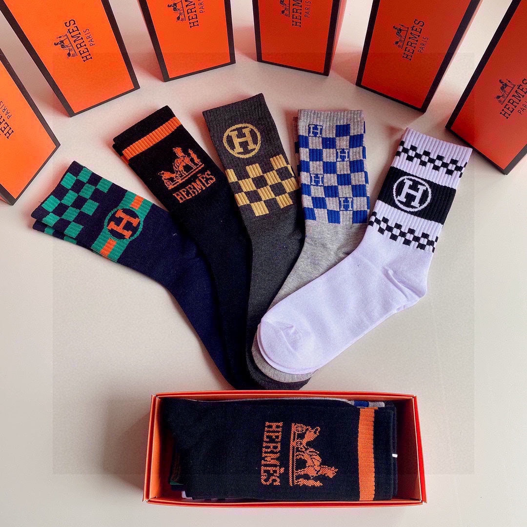 HERMES CREW SOCKS 410973 (1 BOX)