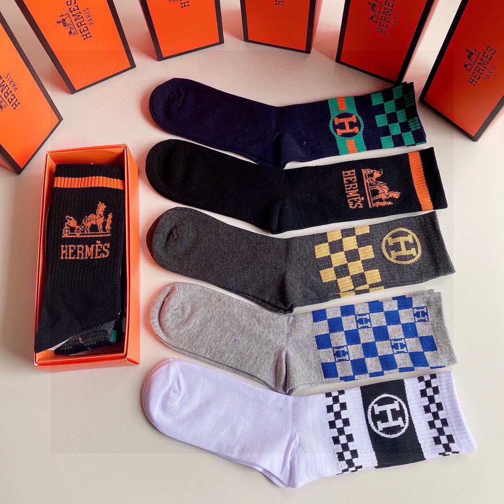 HERMES CREW SOCKS 410973 (1 BOX)