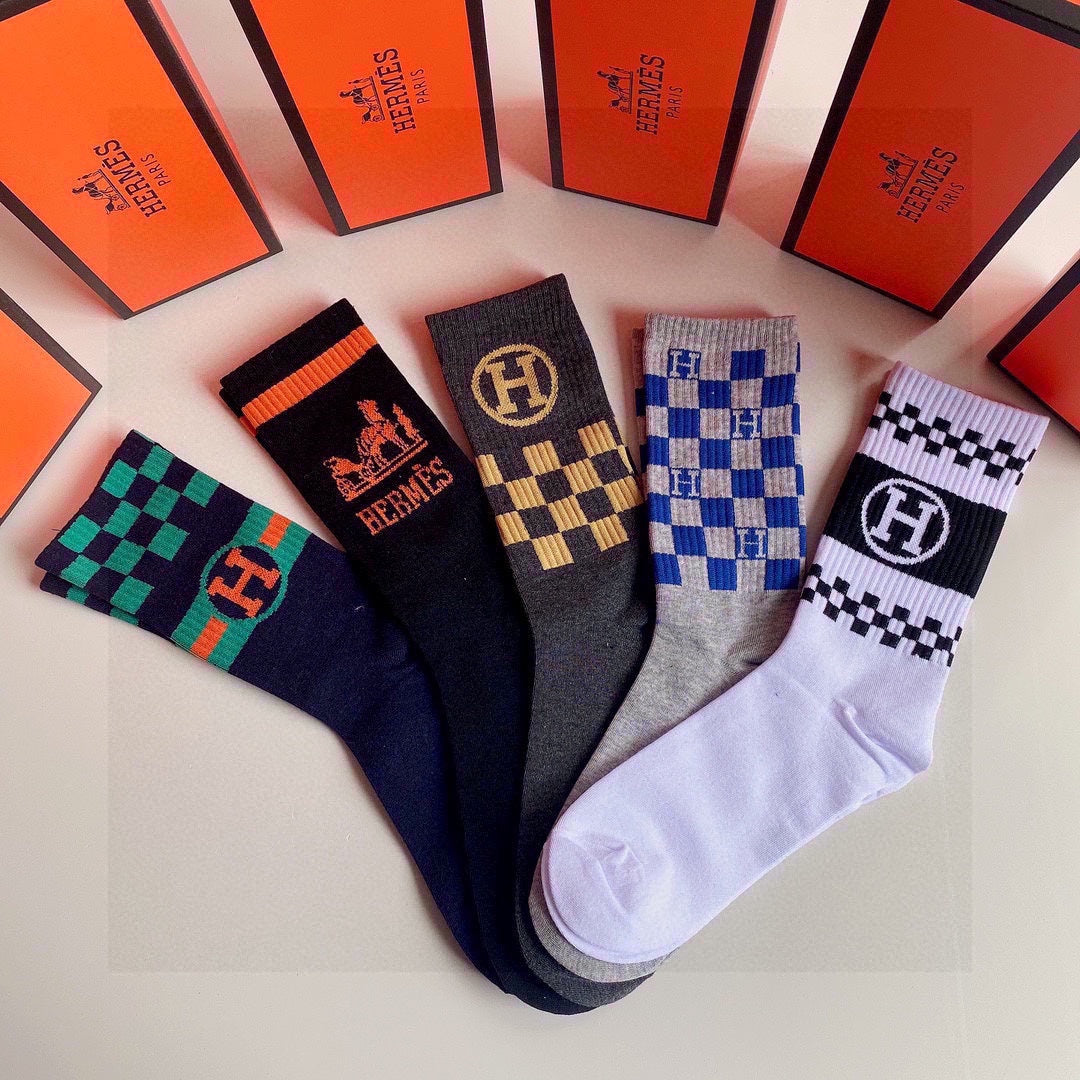 HERMES CREW SOCKS 410973 (1 BOX)