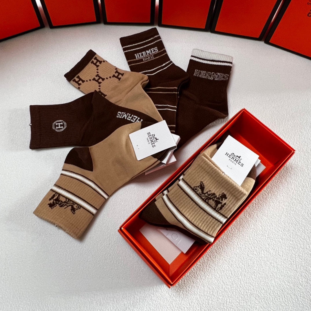 HERMES LOW-CUT SOCKS 410980 (1 BOX)