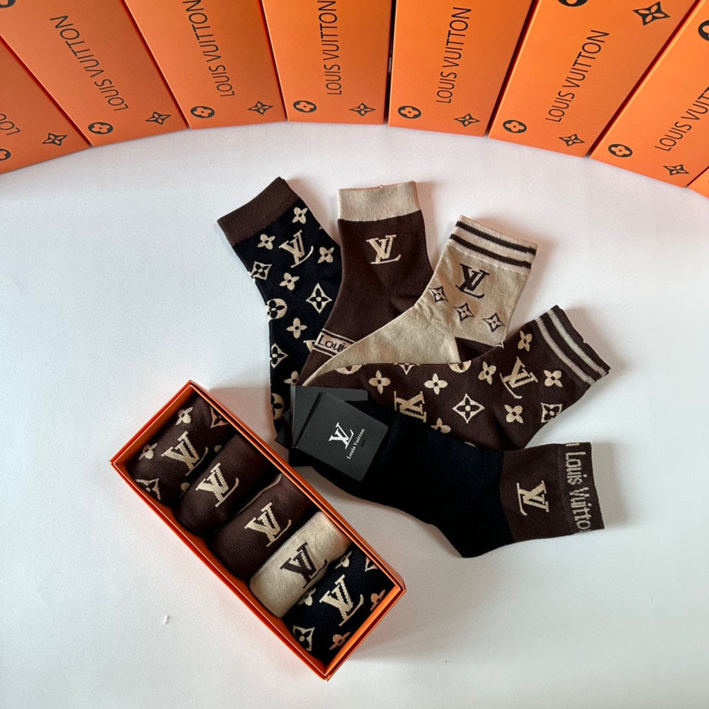 LOUIS VUITTON CREW SOCKS 410990 (1 BOX)