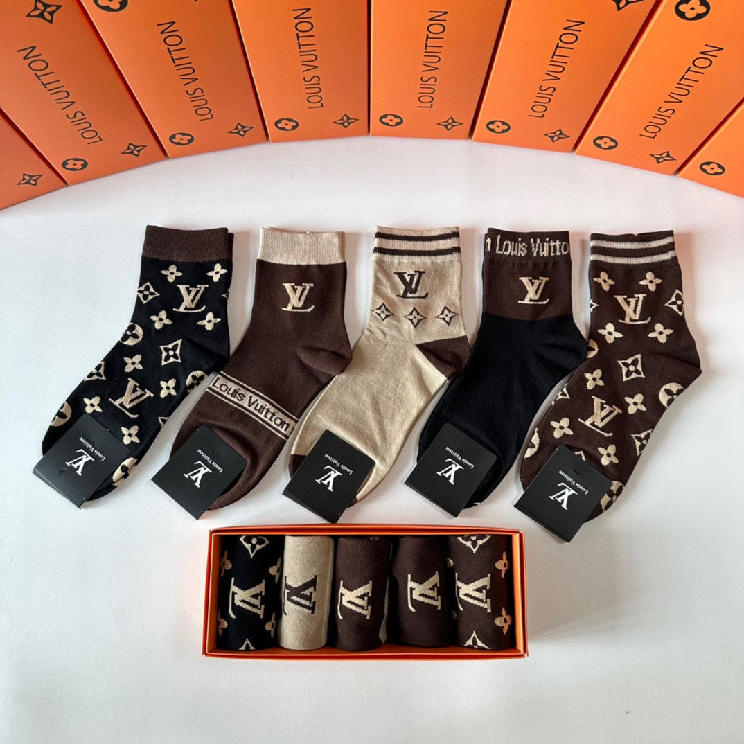 LOUIS VUITTON CREW SOCKS 410990 (1 BOX)