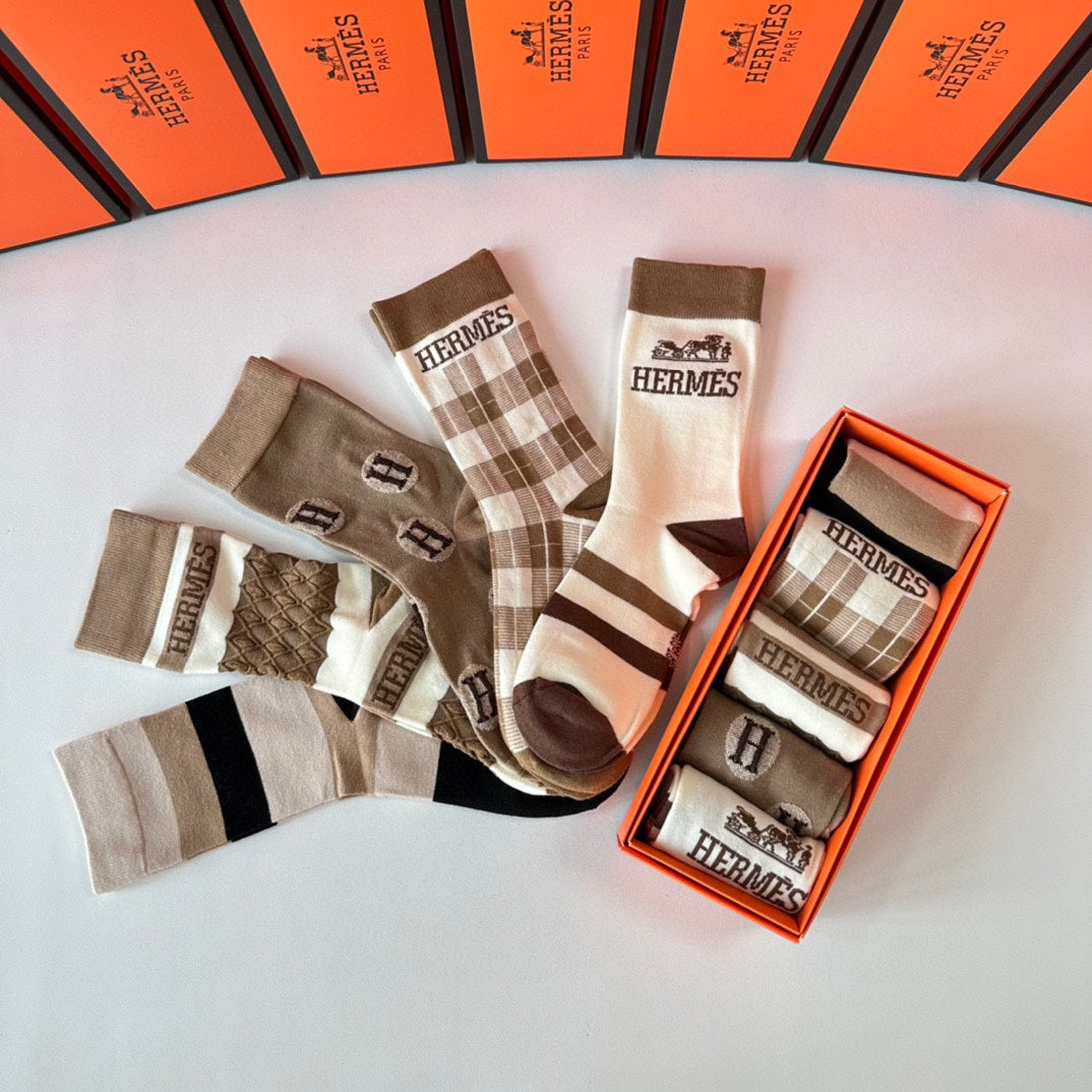 HERMES LOW-CUT SOCKS 417462 (1 BOX)