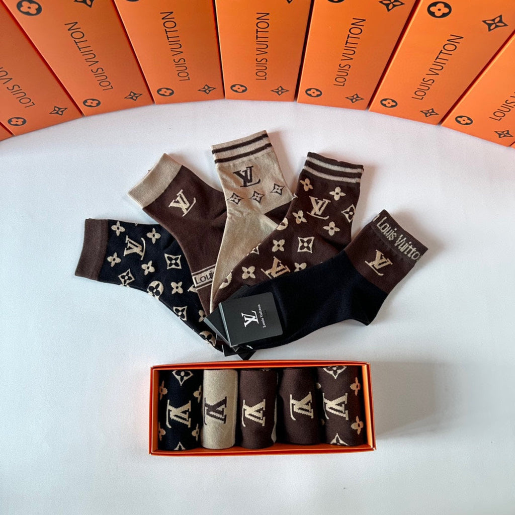 LOUIS VUITTON LOW-CUT SOCKS 423833 (1 BOX)