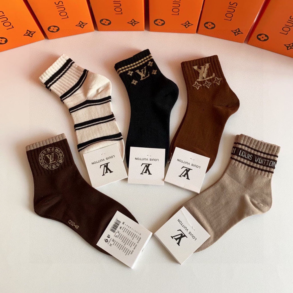 LOUIS VUITTON LOW-CUT SOCKS 425671 (1 BOX)
