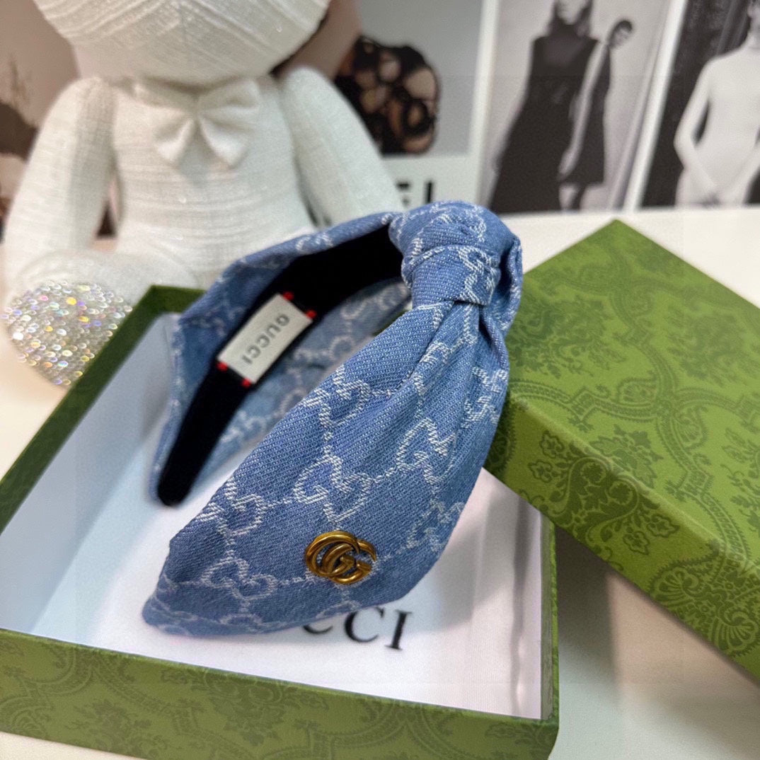 GUCCI DENIM HEADBAND LITTLE BOY BLUE 432815