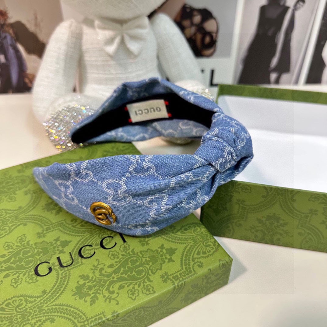 GUCCI DENIM HEADBAND LITTLE BOY BLUE 432815