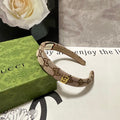 GUCCI HAIRBAND IN BEIGE AND EBONY CANVAS 432816