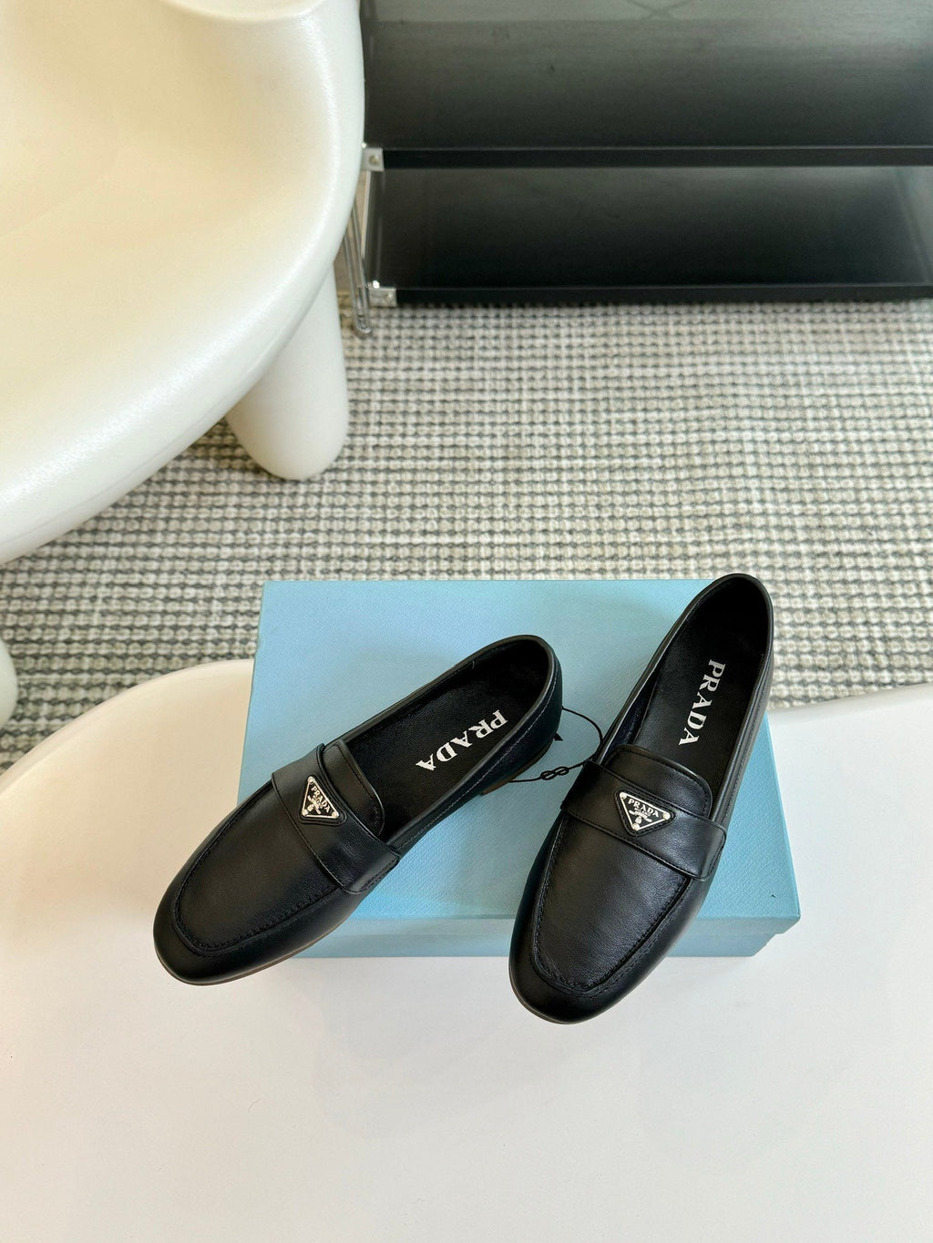 PRADA LOAFERS BLACK CALFSKIN
