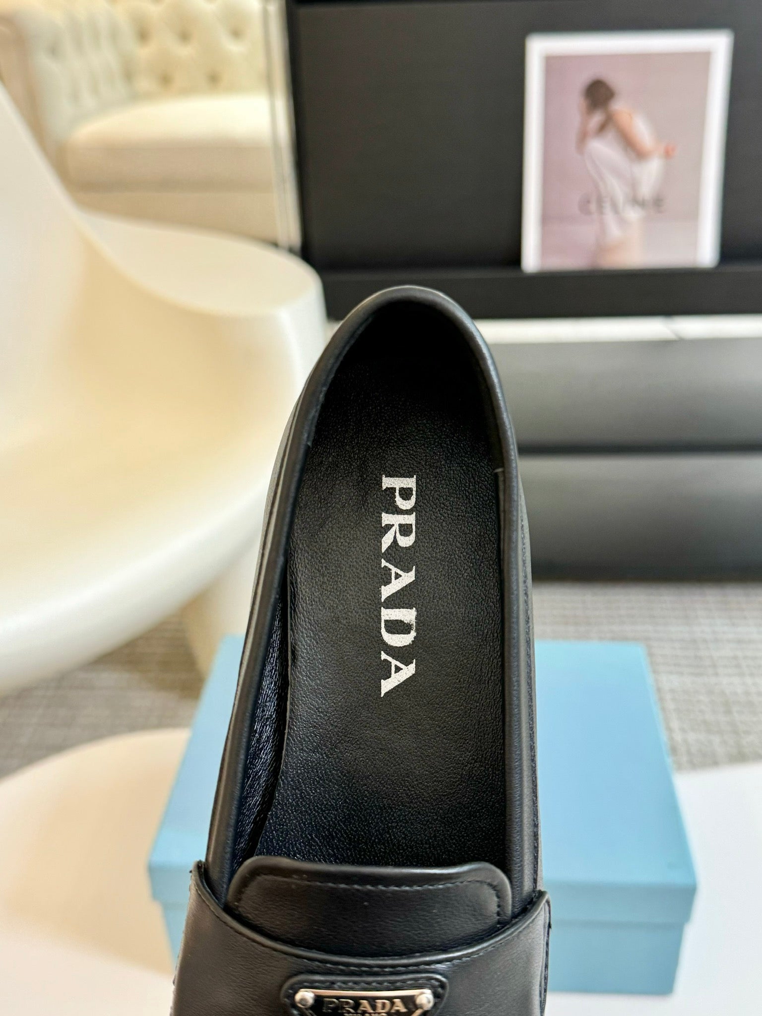 PRADA LOAFERS BLACK CALFSKIN