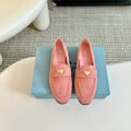 PRADA SUEDE LOAFERS ROSE CALFSKIN