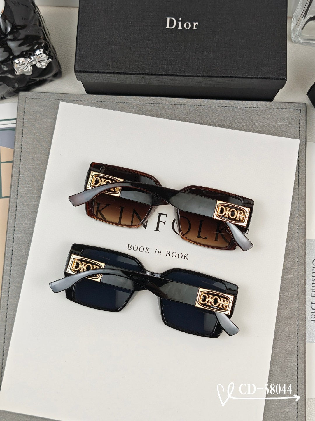 DIOR MONTAIGNE SQUARE SUNGLASS 58044 IN ACETATE