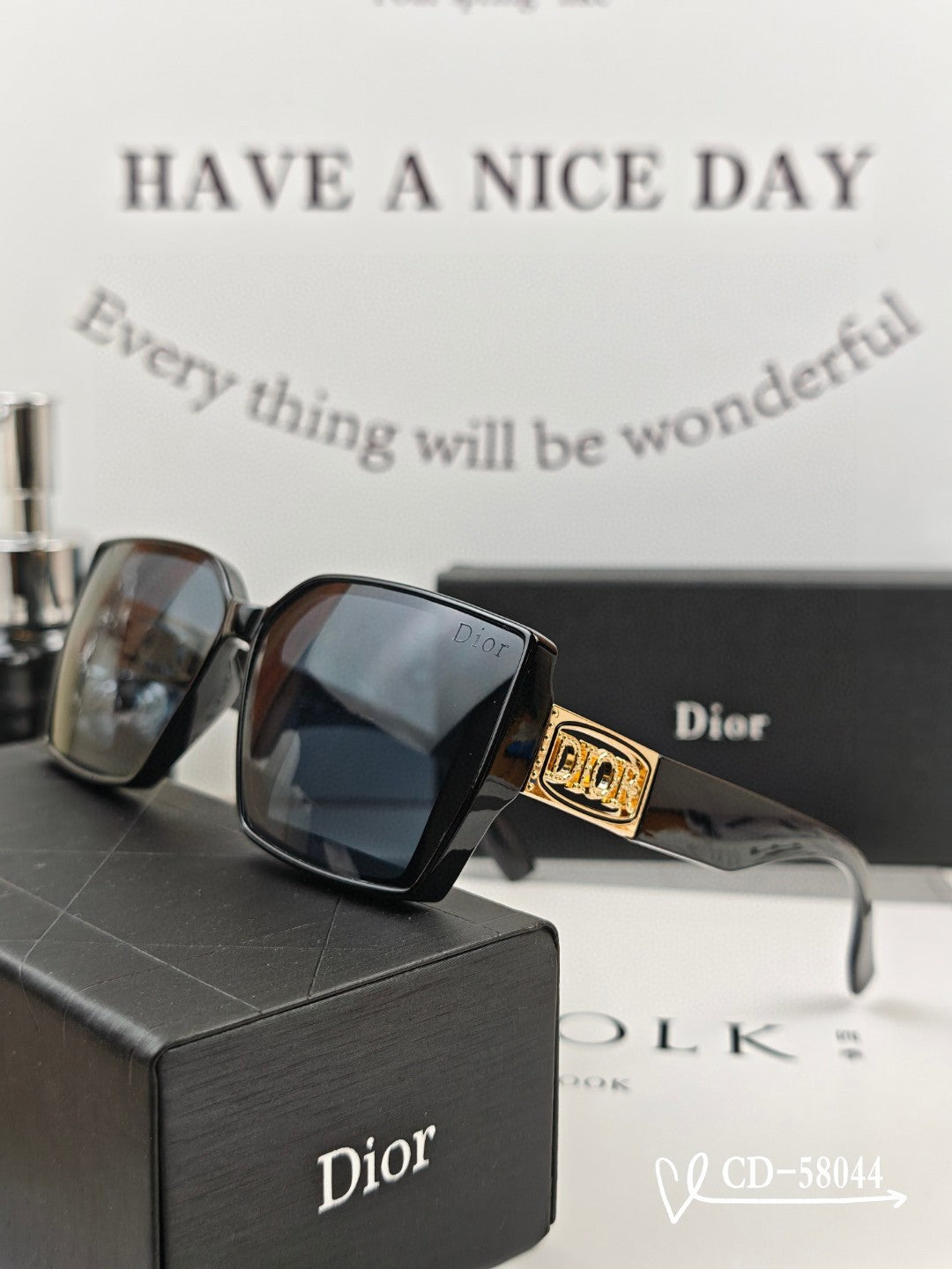 DIOR MONTAIGNE SQUARE SUNGLASS 58044 IN ACETATE
