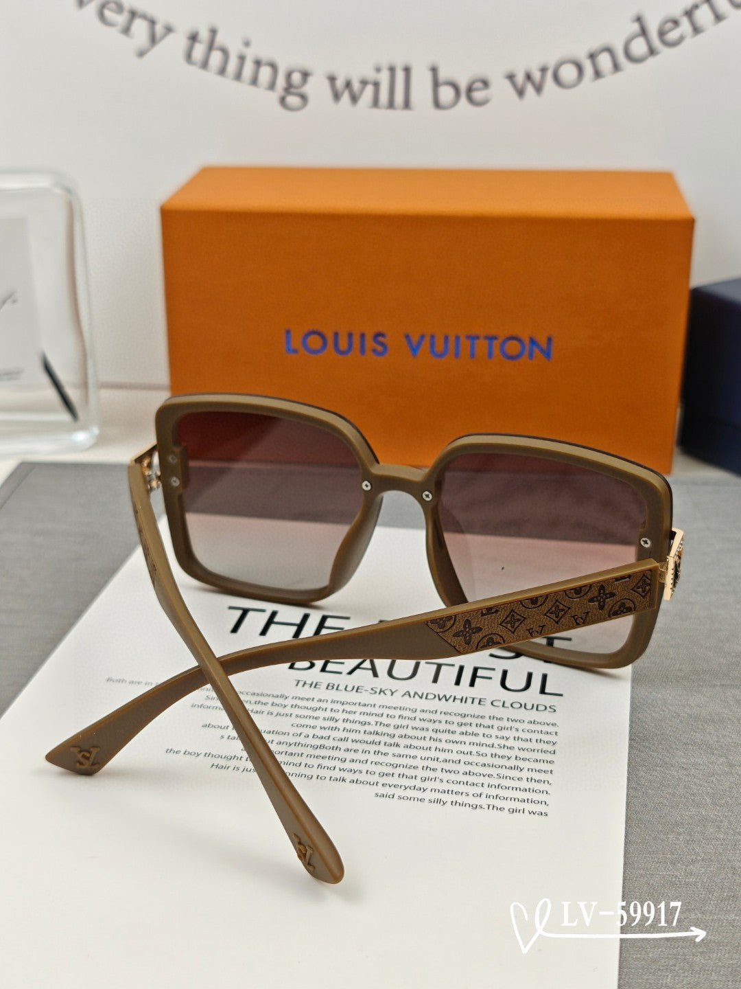 LOUIS VUITTON SQUARE SUNGLASSES 59917 IN ACETATE