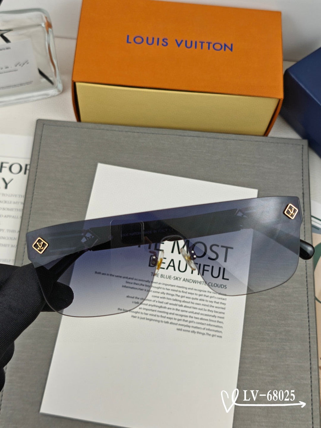 LOUIS VUITTON SUPERLIGHT SQUARE SUNGLASSES 68025 IN ACETATE
