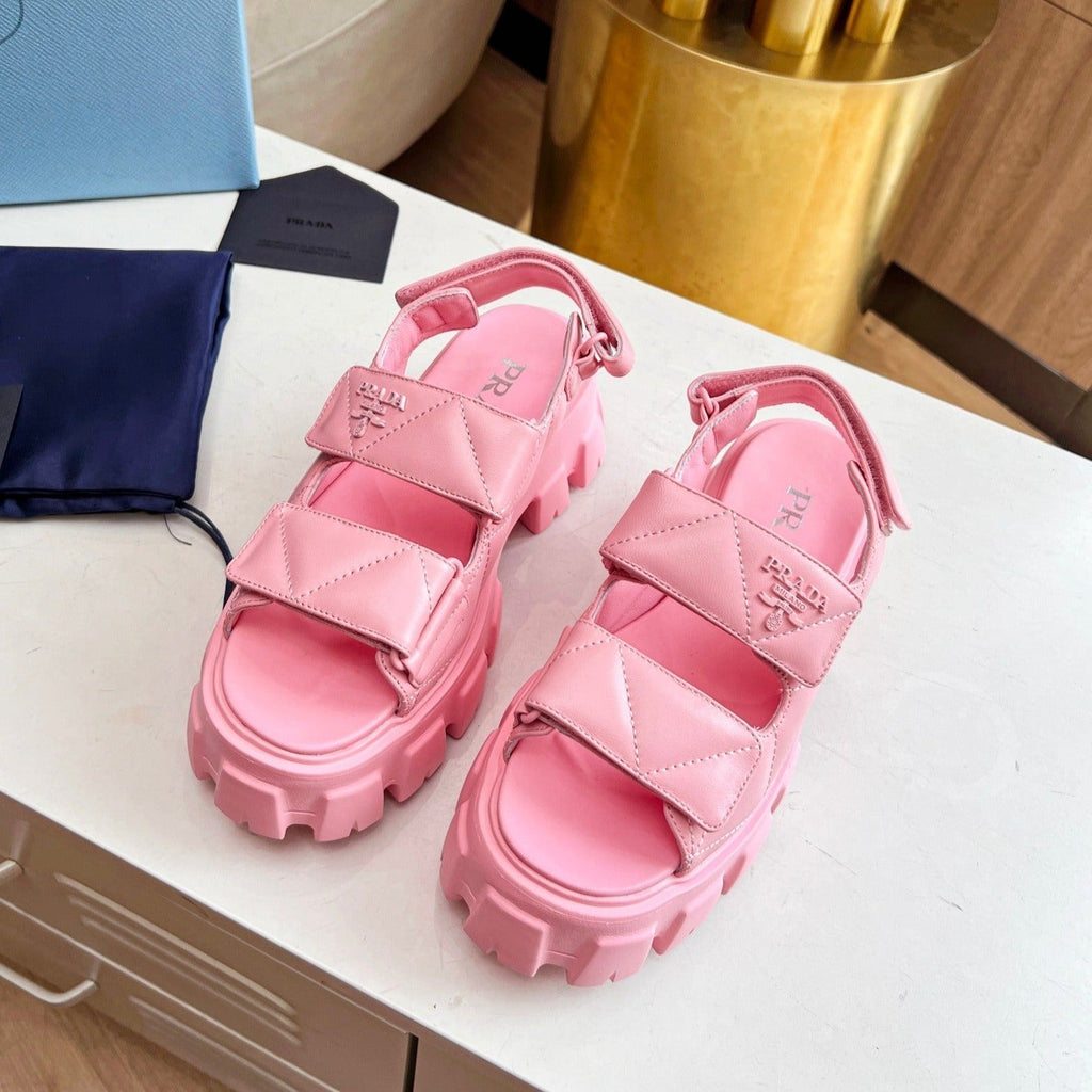 PRADA MONOLITH NAPPA SANLS BRIGHT PINK LAMBSKIN
