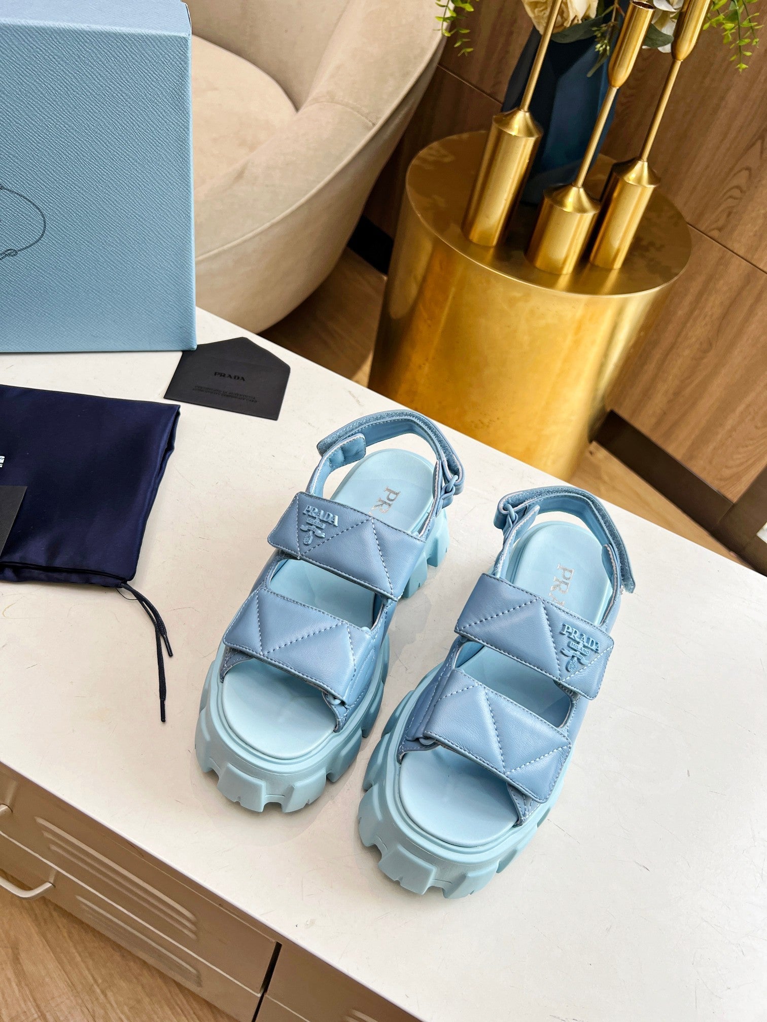 PRADA MONOLITH NAPPA SANLS SKY LAMBSKIN