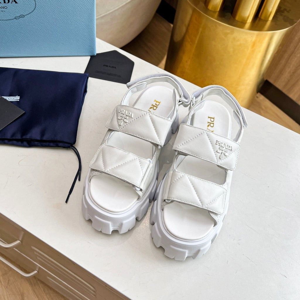PRADA MONOLITH NAPPA SANLS WHITE LAMBSKIN
