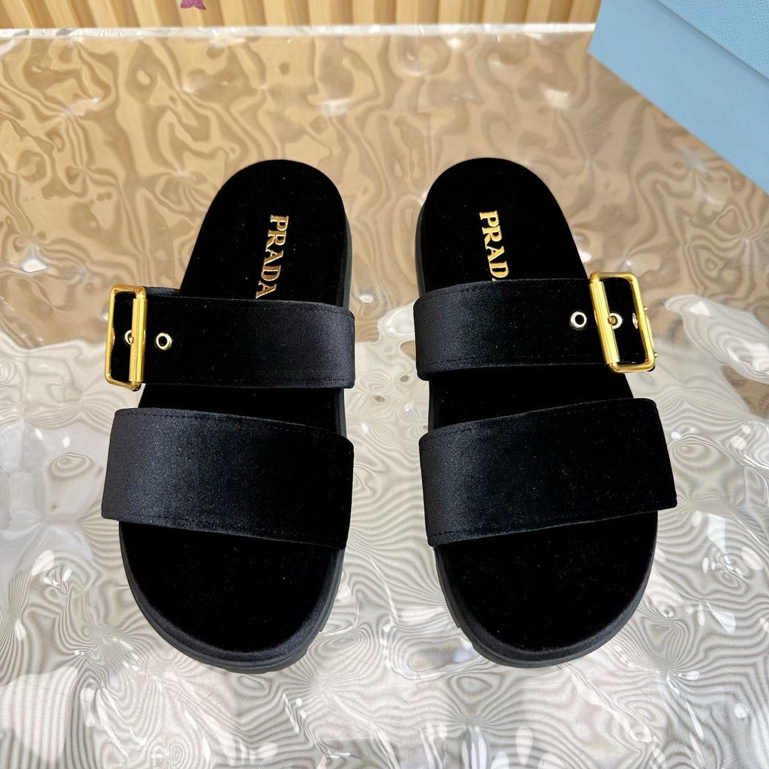 PRADA SLIDES SANLS BLACK VELVET