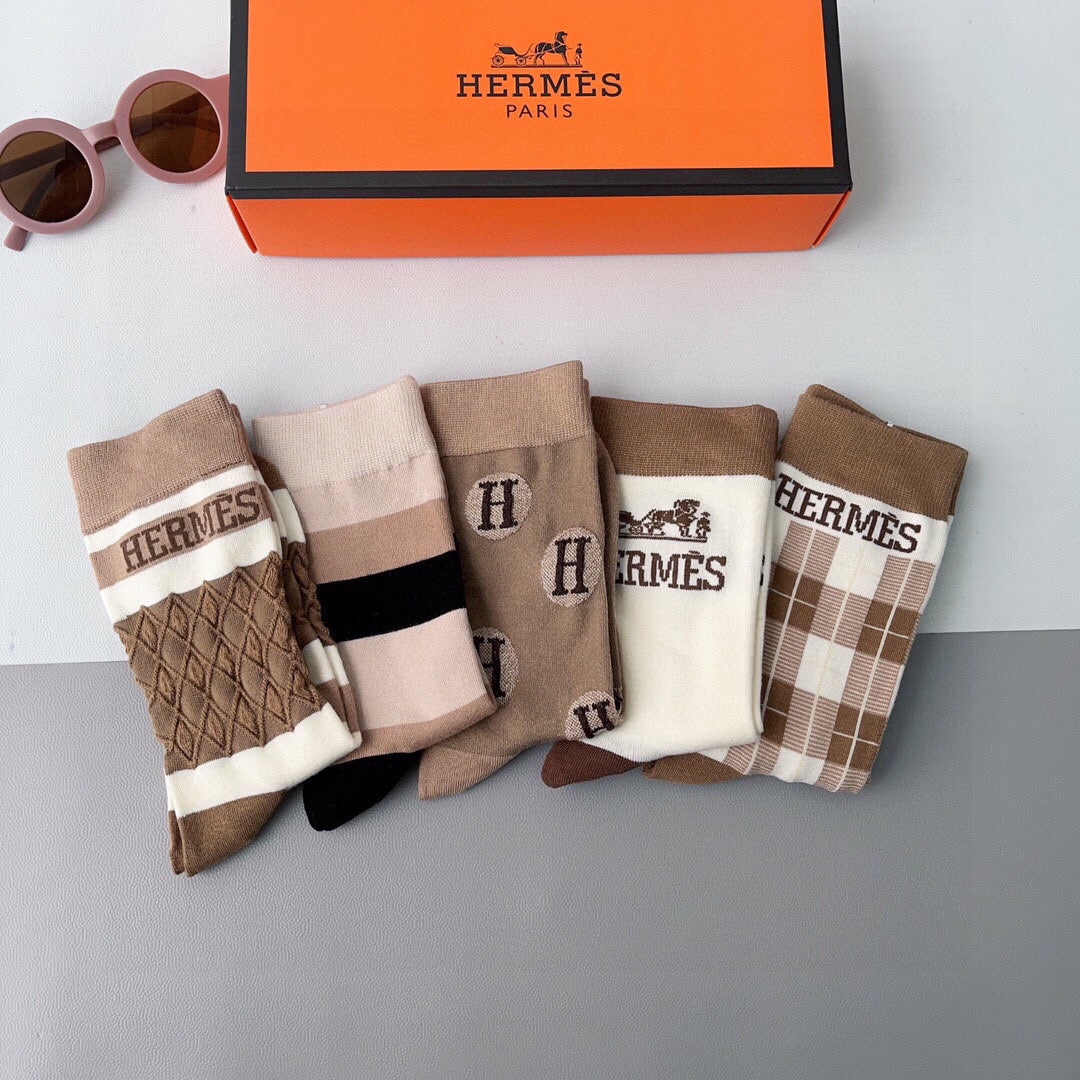 HERMES CREW SOCKS 102659 (1 BOX)