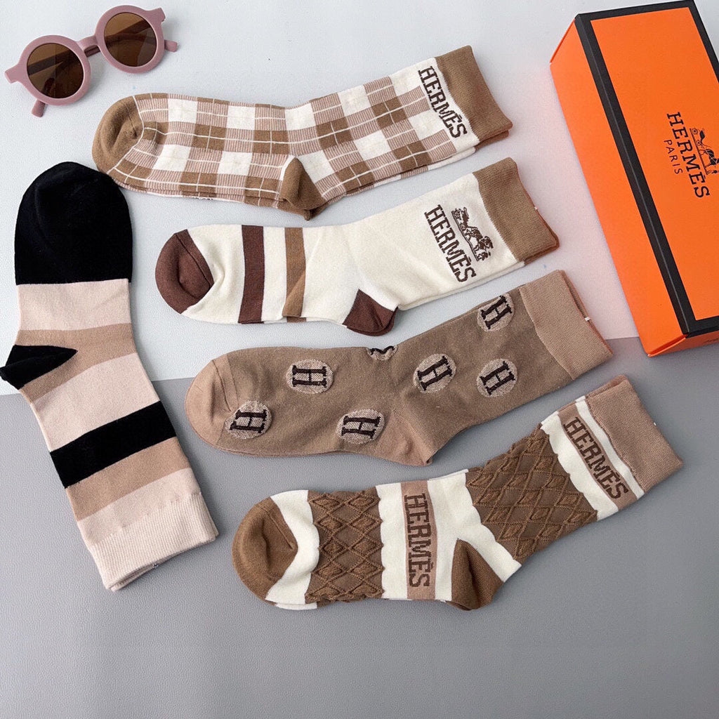 HERMES CREW SOCKS 102659 (1 BOX)