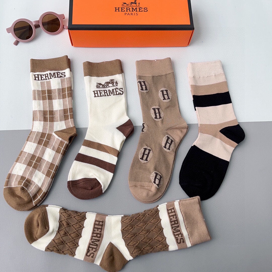 HERMES CREW SOCKS 102659 (1 BOX)